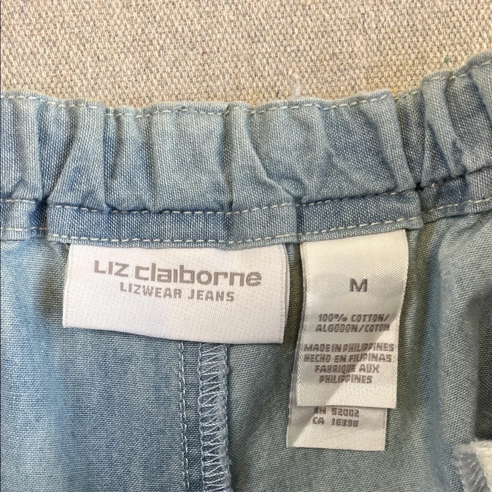 Liz Claiborne Light Blue Denim Drawstring Shorts - Picture 2 of 8